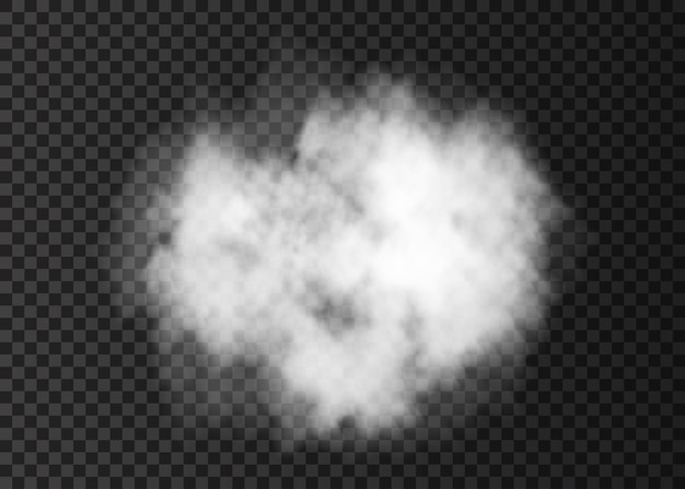 White  smoke cloud  or  puff  isolated on transparent  background