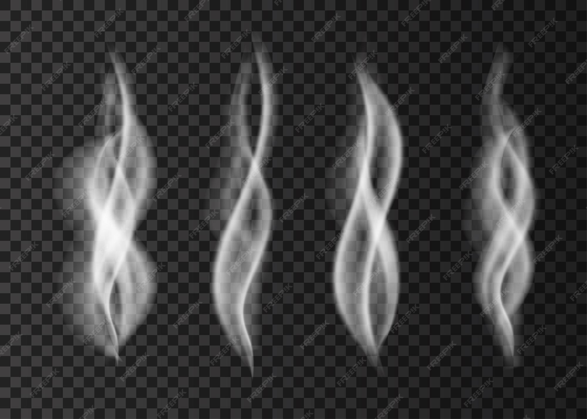 Premium Vector | White smoke isolated set