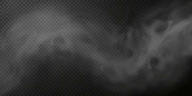 White smoke puff isolated on transparent black background PNG Steam explosion special effect