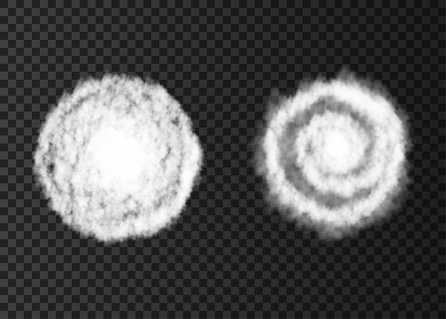Вектор Белый дым спиральная дорожка, изолированные на прозрачном фоне