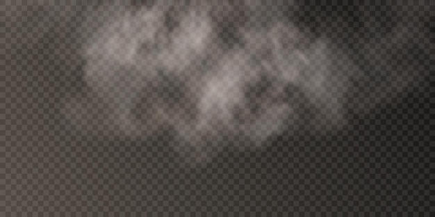 White smoke on a transparent background steam explosion special effect steam texture vector