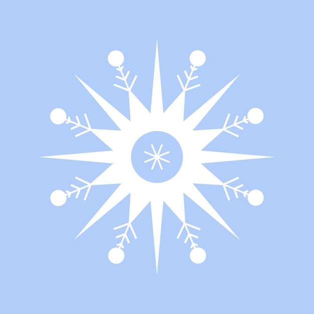 White snowflake on a blue background