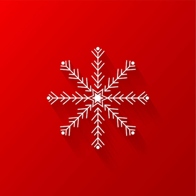 Vector white snowflake flat icon with red background vector