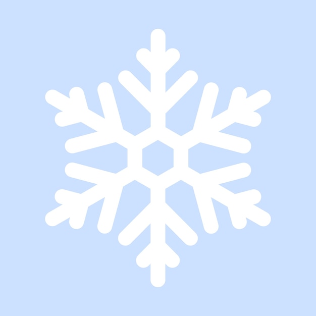 White snowflake isolated on a blue background Blue mood