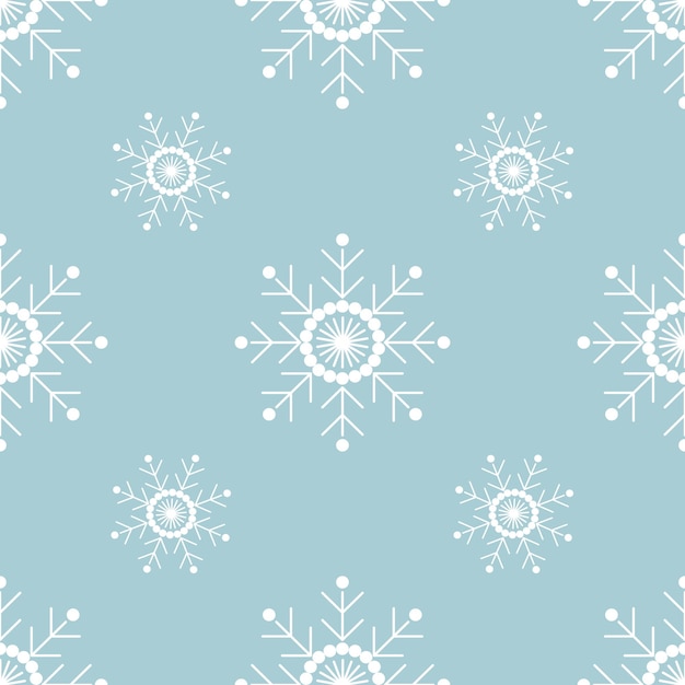 Vector white snowflake seamless pattern