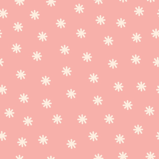 Белые снежинки на розовом узоре