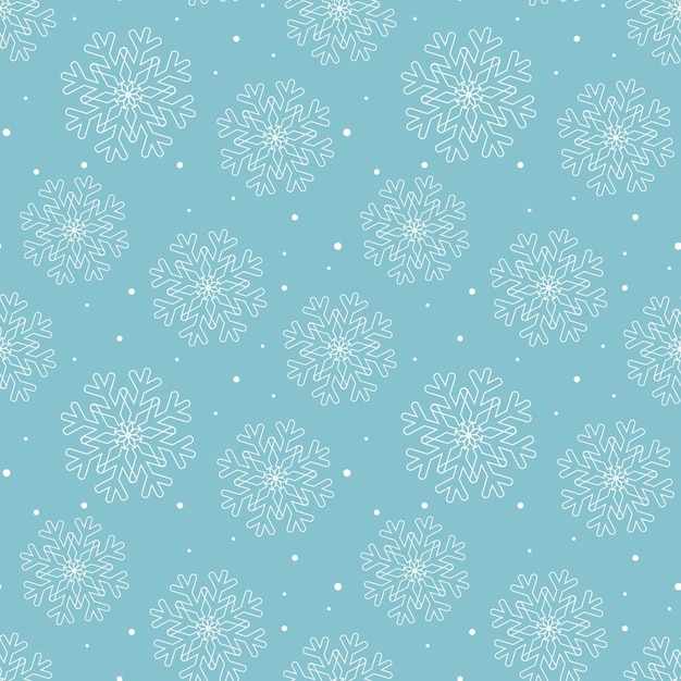 White snowflakes pattern vector illustration Winter cold background with snow Template seasonal