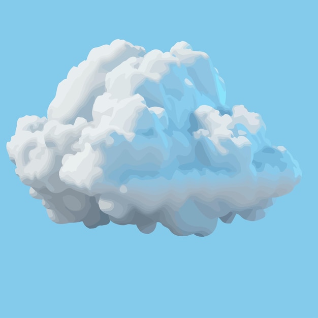 Вектор Белые мягкие облака в небе, изолированные на фоне векторной иллюстрации