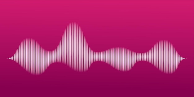 Vector a white sound wave on a pink background