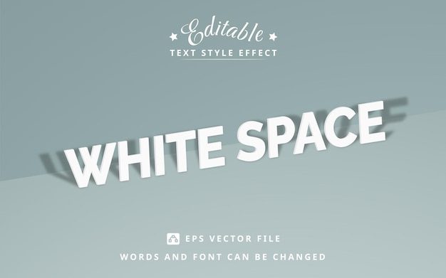 Vector white space editable text effect