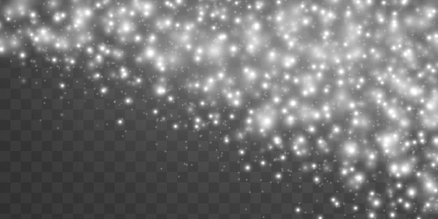 White sparks glitter light effect Sparkling dust particles Star burst with sparkle Xmas bokeh Vector