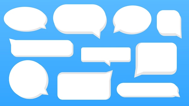 Vector white speech bubble chat asset