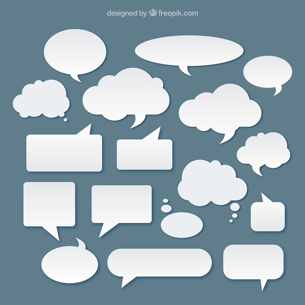 White speech bubbles