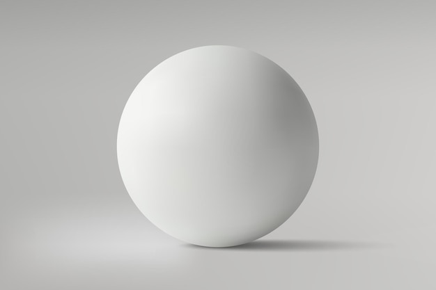 white sphere on a gray gradient background