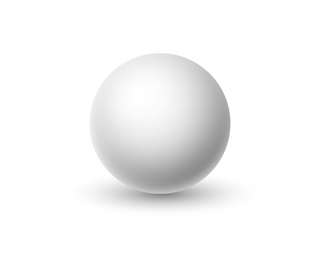 White sphere isolated on white background.  