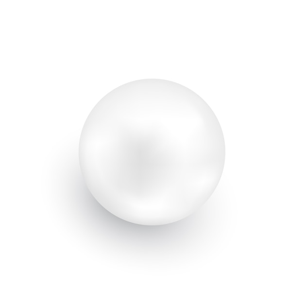 White sphere. Pearl.