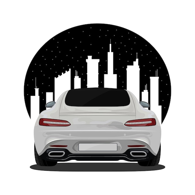 White sport car illustration