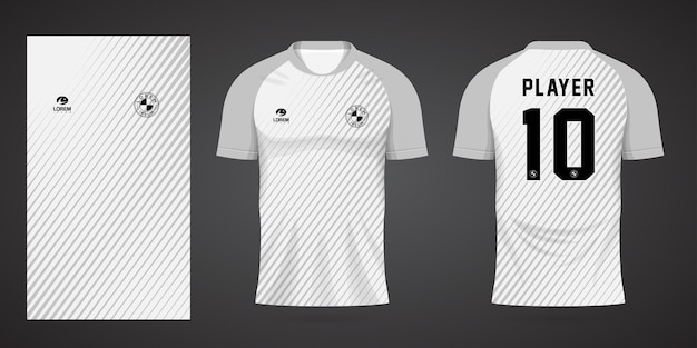 white sports jersey template for team uniforms and Soccer t shirt design