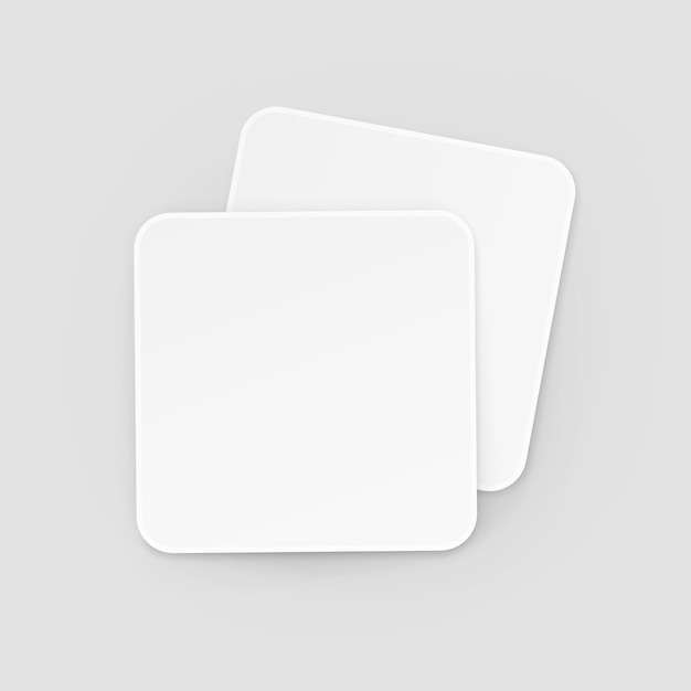 Vector white square blank beer coasters   isolated