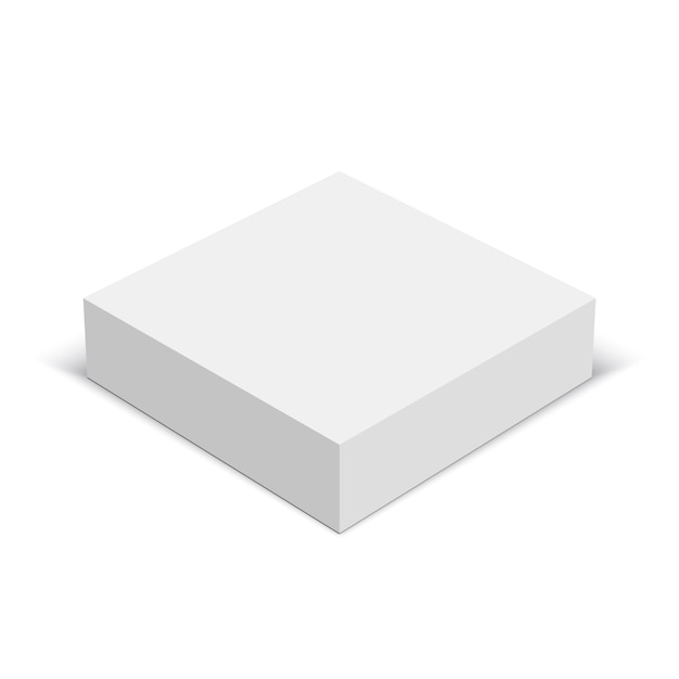 Vector white square box. package.  illustration.