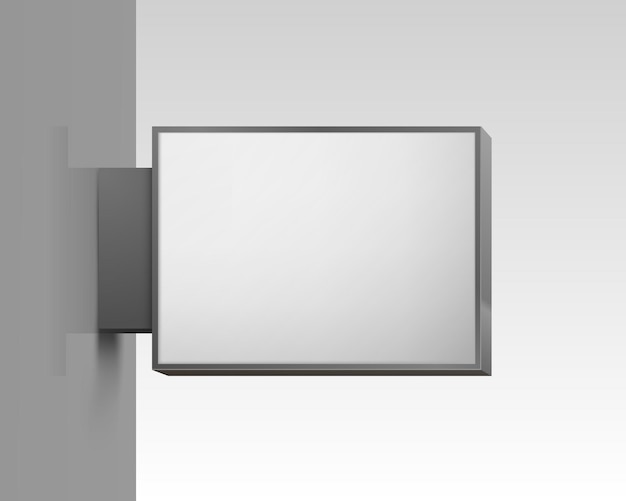 Вектор Белая квадратная вывеска на белом фоне. векторная иллюстрация