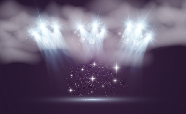 White stage with spotlights illustration