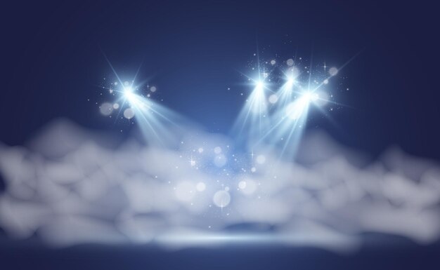 White stage with spotlights illustration