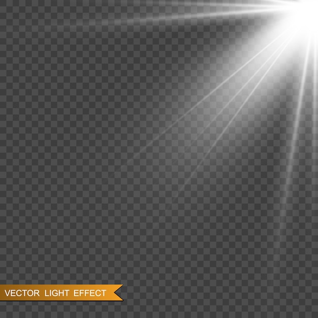 White stage with spotlights. Vector illustration of a light with sparkles on a transparent background.