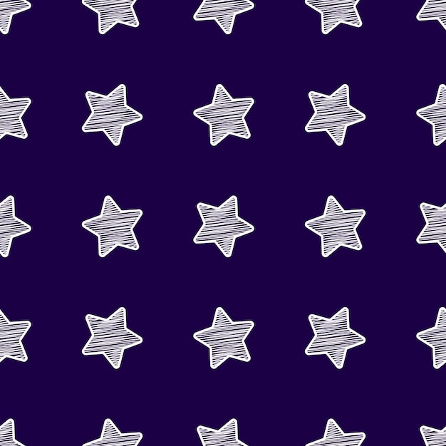 White stars on dark blue background seamless texture for gift wrapping abstract childish starry ve