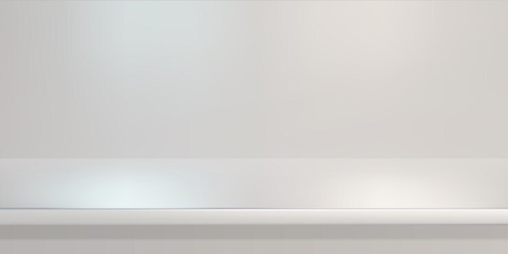 Vector white steel countertop or empty shelf vector realistic mockup