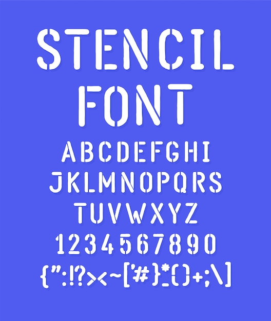 White stencilled font.