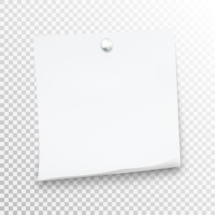 White sticky note isolated on background