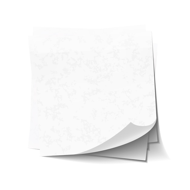 Vector white sticky notes in pile isolated