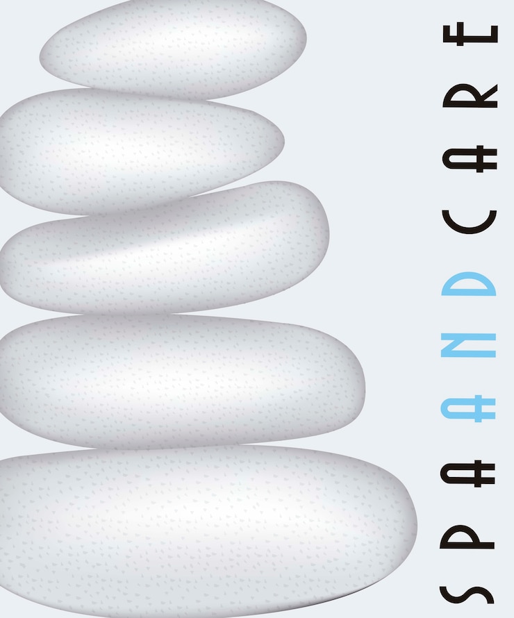Vector white stones spa over gray background vector illustration