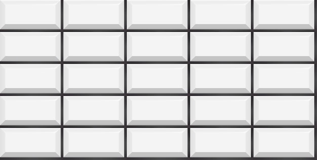 Белый метро плитка бесшовные модели. Стена с текстурой кирпича. Вектор геометрический фон дизайн