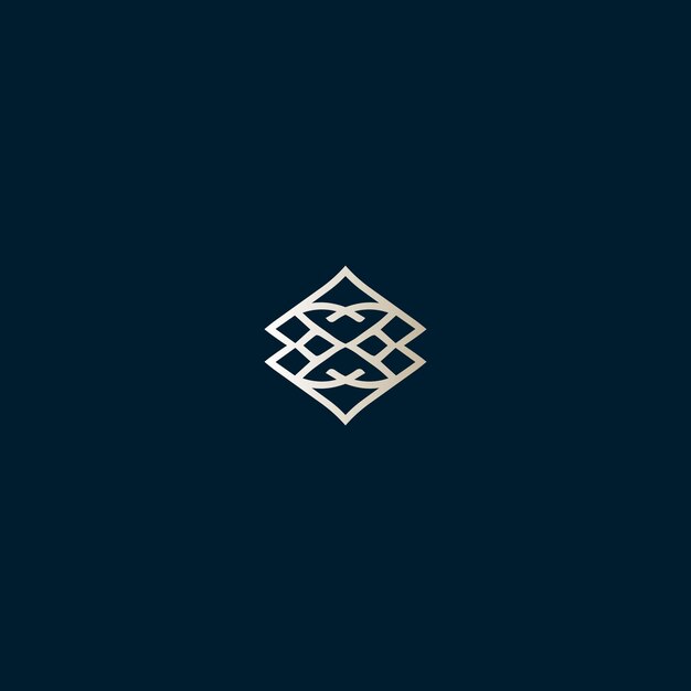 the white symbol on the dark blue background
