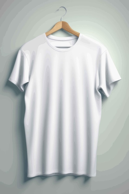 Vector white t shirt on a gray wall mock up template designwhite t shirt on a gray wall mock up