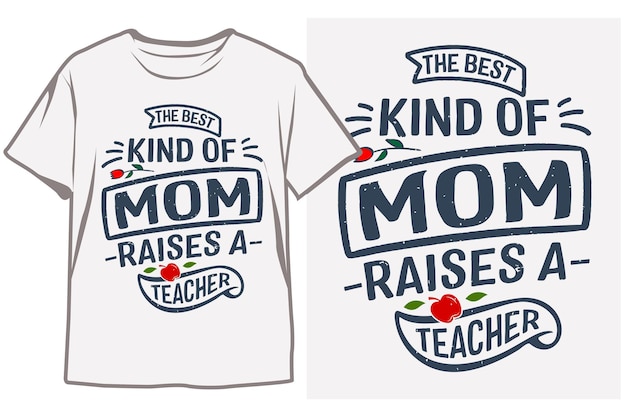 Белая футболка с надписью «Какая мама воспитывает учителя».
