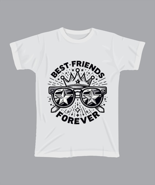 Una maglietta bianca con i migliori amici scritti su di essa