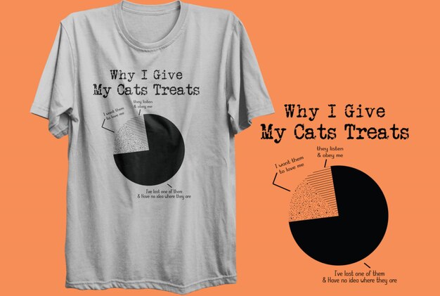 Vector a white t shirt with a black circle on the front and the words quot why i give my cat quot