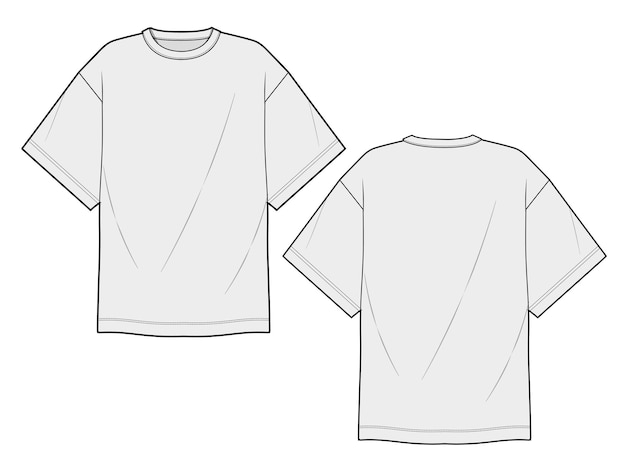 Vector a white t - shirt with a black outline and the back of the front.