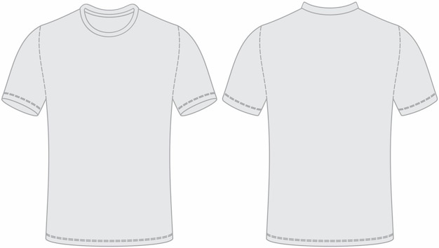 A white t - shirt with a cut out of the front.