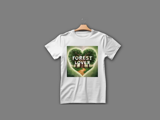 a white t - shirt with a green heart on the front