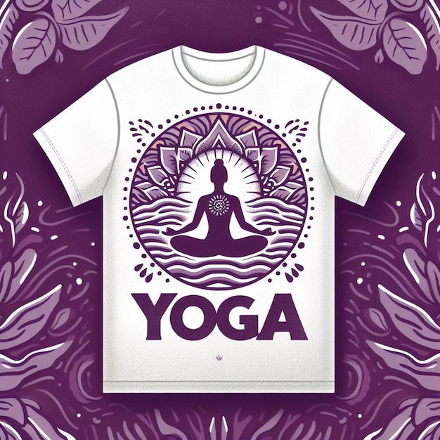 Vector a white t - shirt with a logo of yoga pose on it