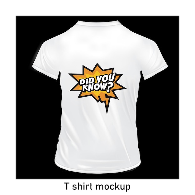 A white t - shirt with the word " did you know? " on it.