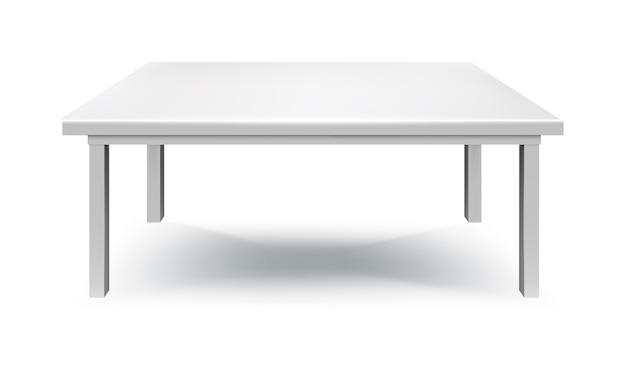 Vector white table isolated