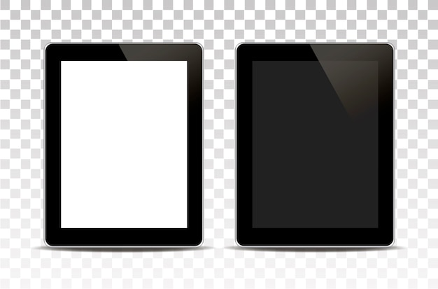 White tablet computer isolated on transparent background