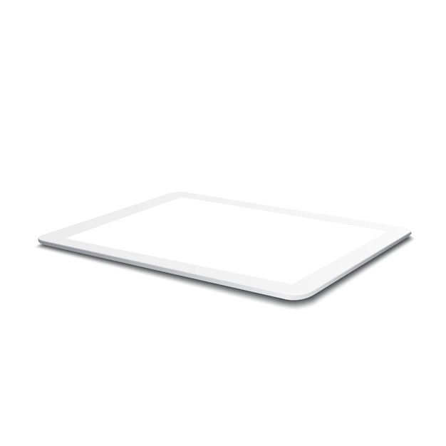 Vector white tablet computer isolated