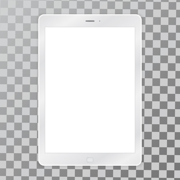 Вектор Белый планшетный пк векторная иллюстрация с пустым экраномxaxaреалистичный векторный макет