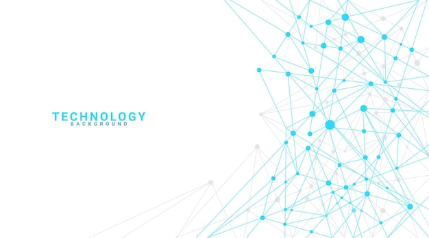 white technology background design with blue lines